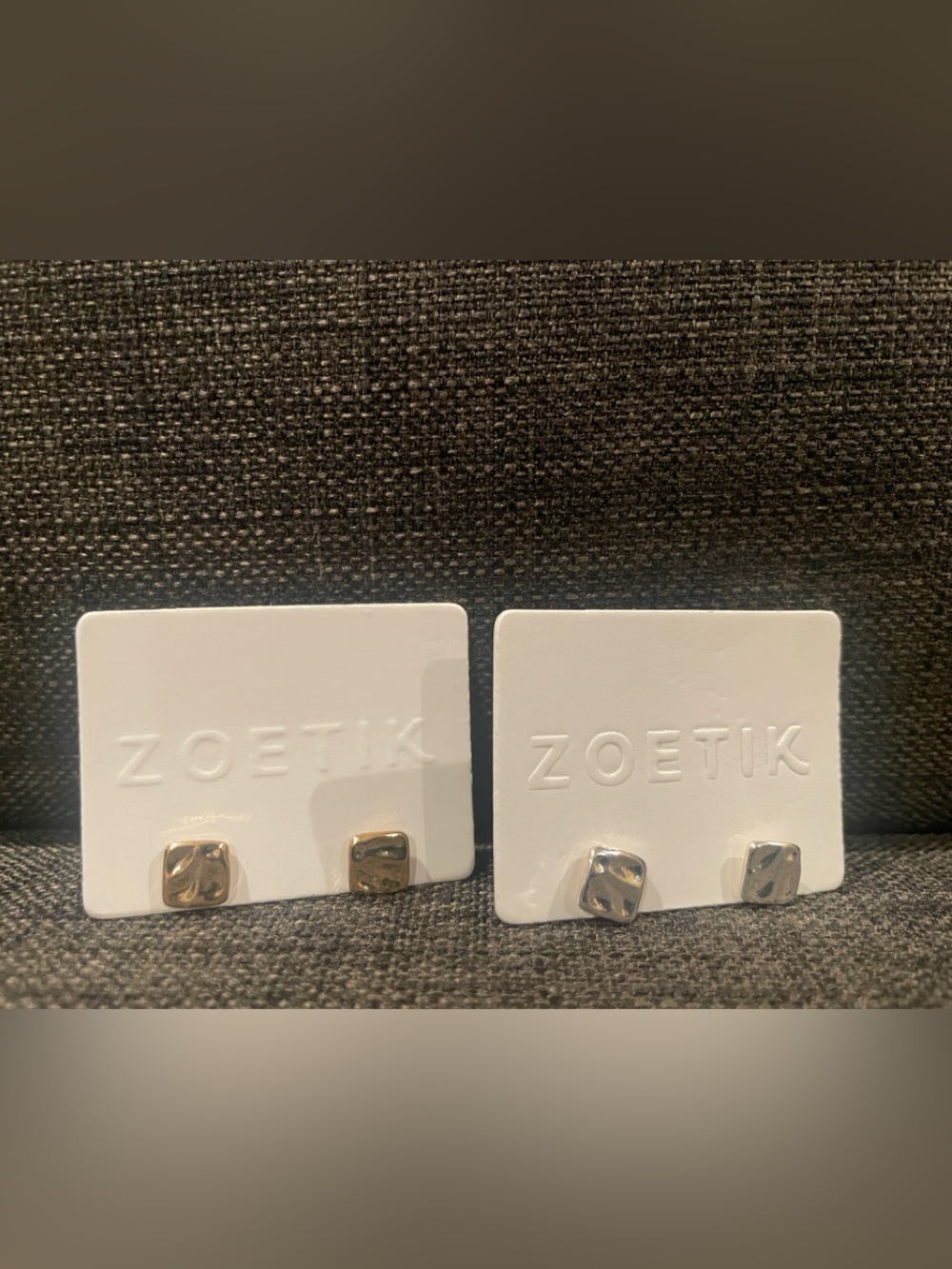 🌟Zoetik Gold Square & Silver Stud Earrings - Set of 2
